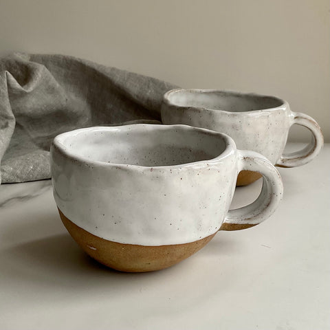 Pinch Pot Cups 6oz | White Speckle